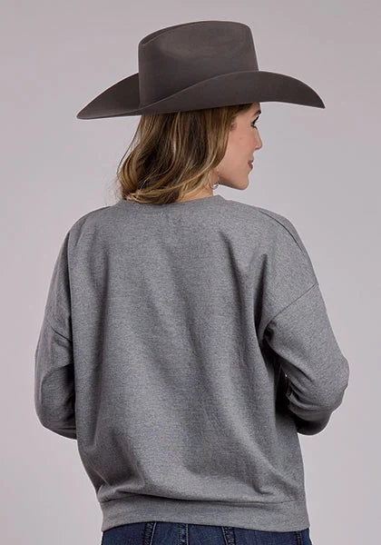 Roper 3108 Boot Stitch (Grey) - Women's Pullover Sweatshirt