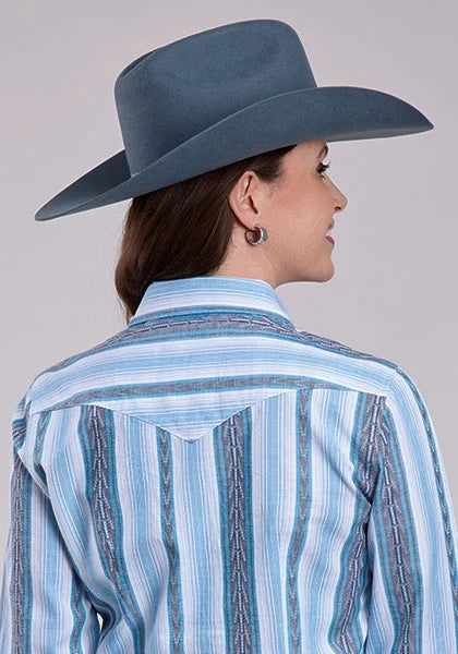 Roper 2832 Vertical Stripe (Blue) - Women's Western Shirt