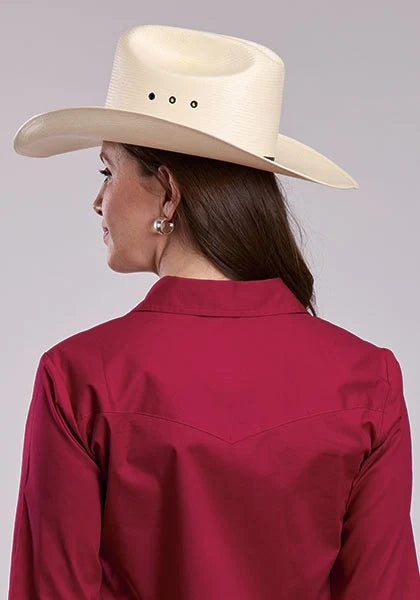 Roper 2894 Stretch Poplin (Red) - Women's Western Shirt