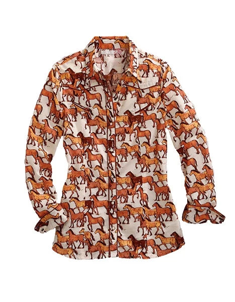 Tin Haul 1273 Courses of Horses (Brown) - Women's Western Shirt