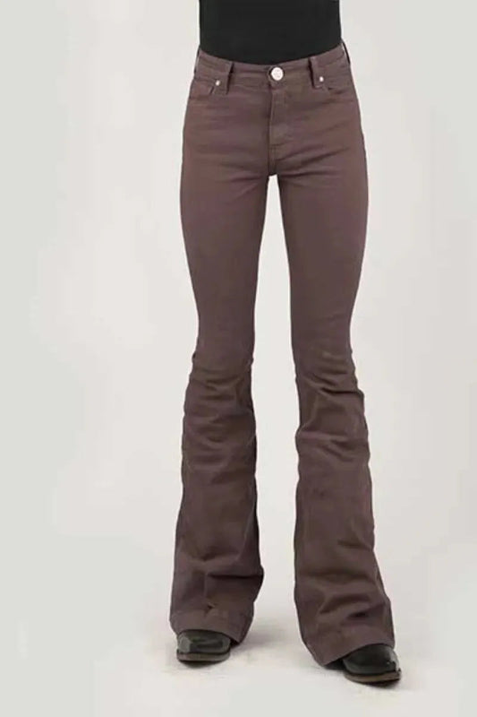 Tin Haul Libby High Raise Flare (Brown) - Women's Jeans