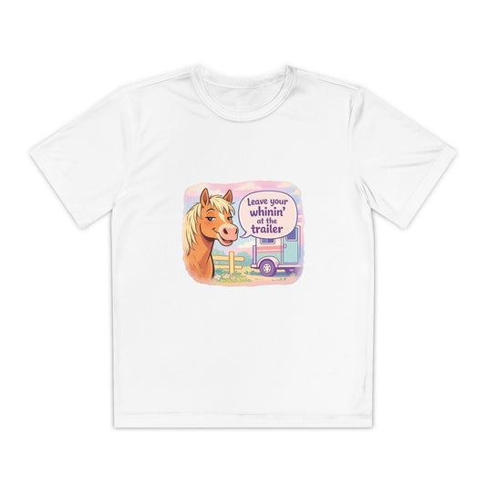 "Leave Your Whinin' at the Trailer" Girls Moisture-wicking Sport T-shirt