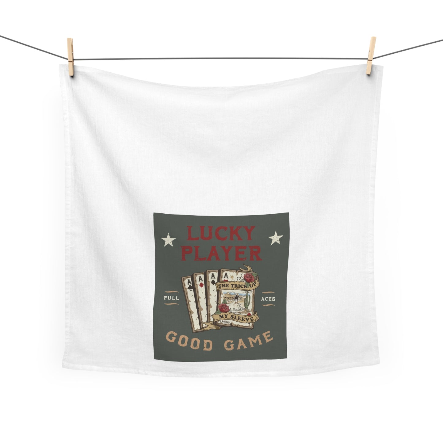 Lucky Player Vintage-Inspired Tea Towel for Gamers