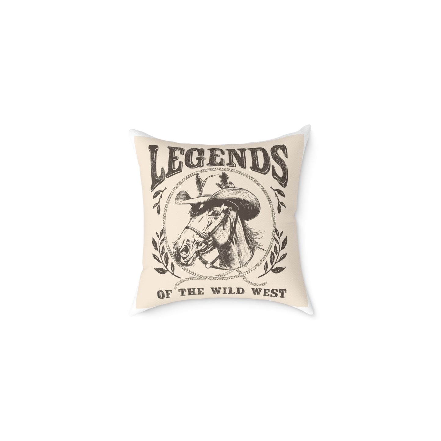 Wild West Legends Pillow | Rustic Square Poly Canvas Cushion