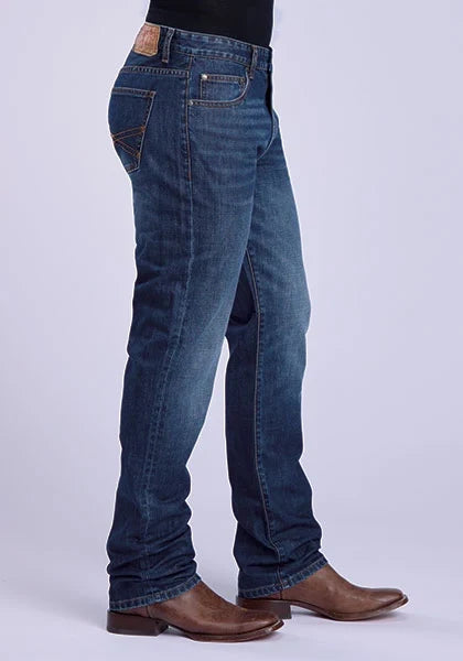 Stetson 1210 Straight Fit (Orange/Dark Wash) - Men's Jeans