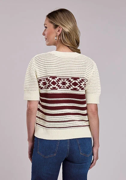 Stetson 2950 Wine Crochet (Cream) - Women's Sweater