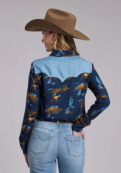 Stetson 3137 Ranch Life (Navy) - Women's Western Shirt