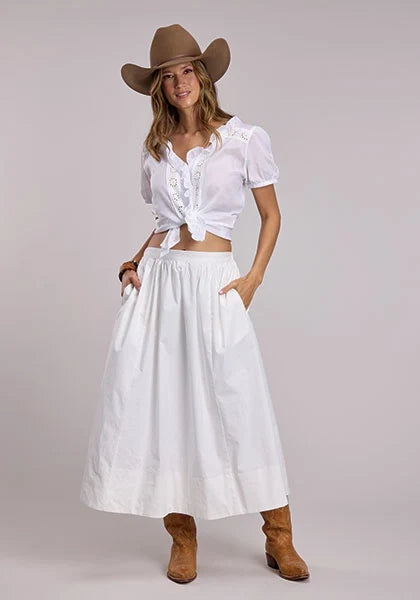 Stetson 3488 Long Poplin (White) - Women's Skirt