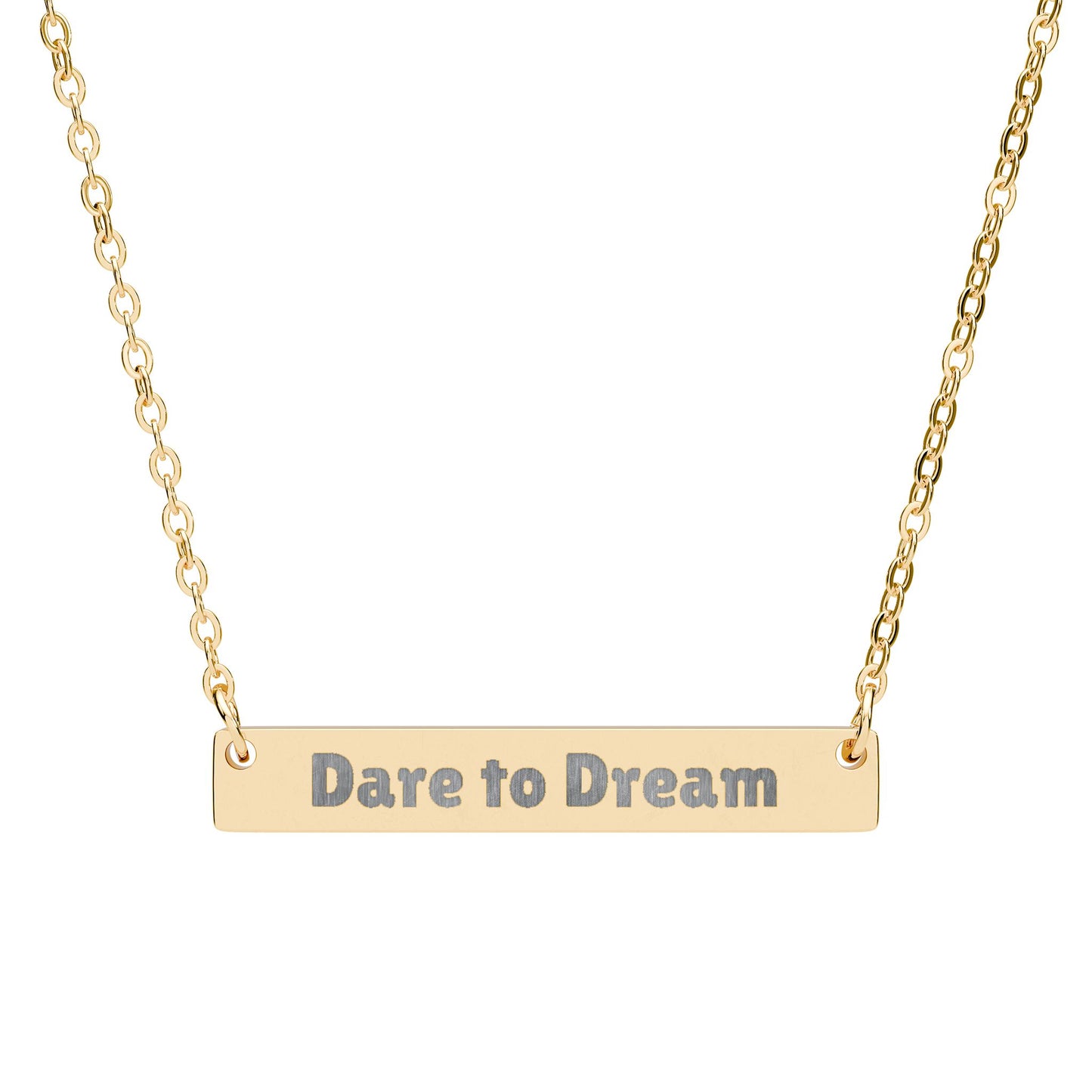 Dare to Dream - Bar Necklace - Engraved 'Dare to Dream'