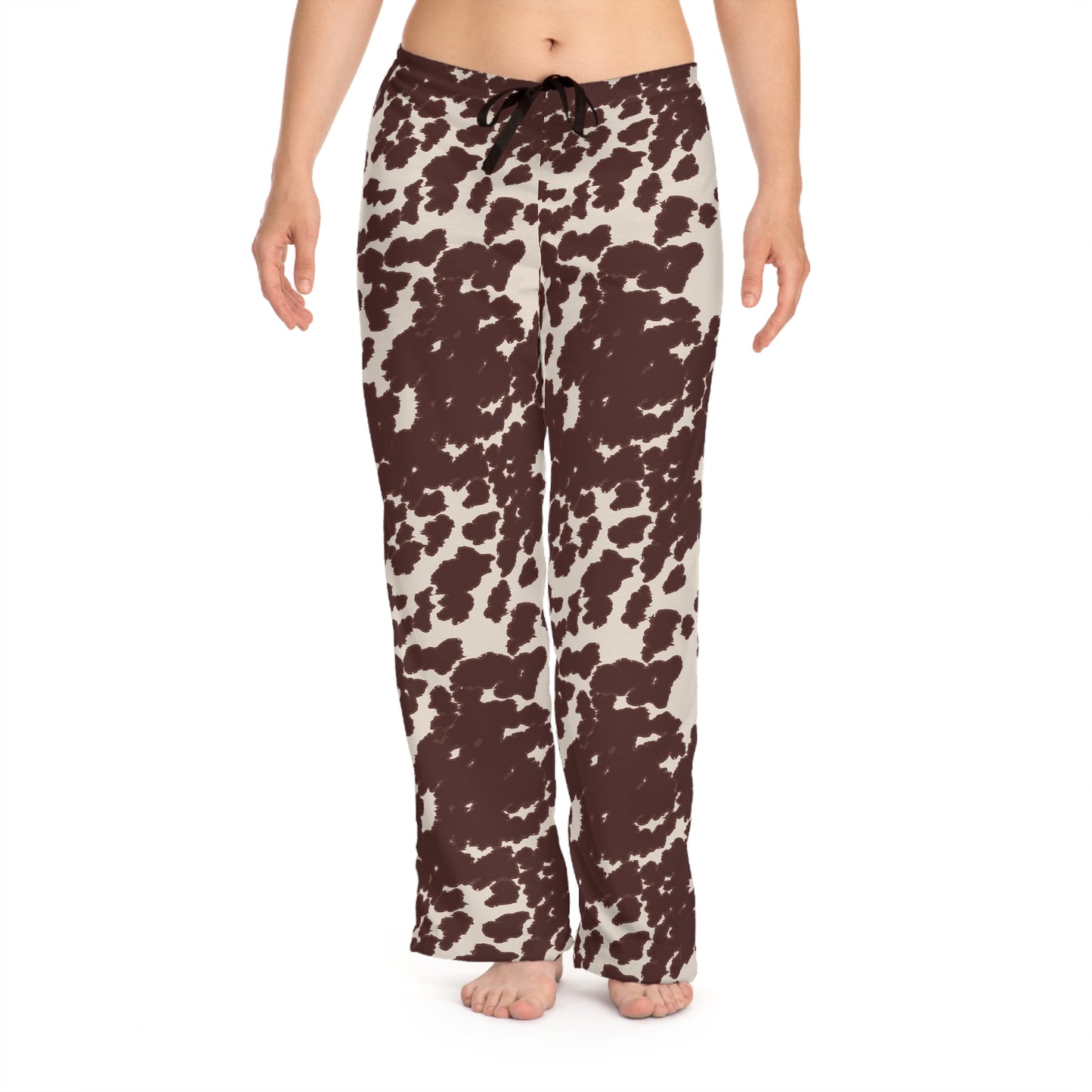 Chic Cow Print Women's Pajama Pants, Cozy Sleepwear, Lounge Wear, Gift for Her, Relaxation Pants, Trendy Bedding Essentials