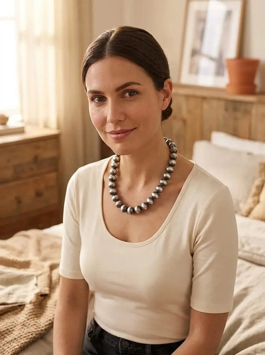 12mm Sterling Pearl Necklace — 16 inch