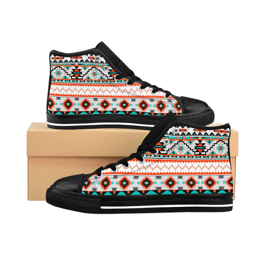 Desert Vibes Bohemian Women's Classic Sneakers, Trendy High-Top Shoes, Stylish Footwear for Every Occasion, Unique Gift for Her, Festival Ready