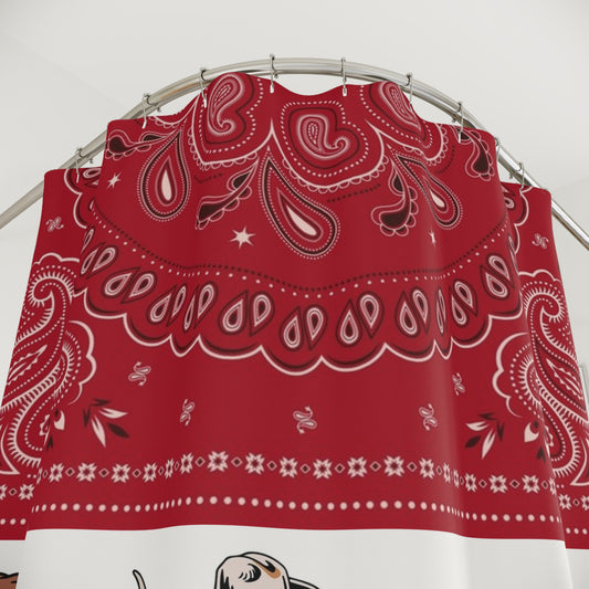 Vintage Cowboy Shower Curtain, Western Decor, Rustic Bathroom, Ranch Style, Country Home, Unique Gift for Animal Lovers