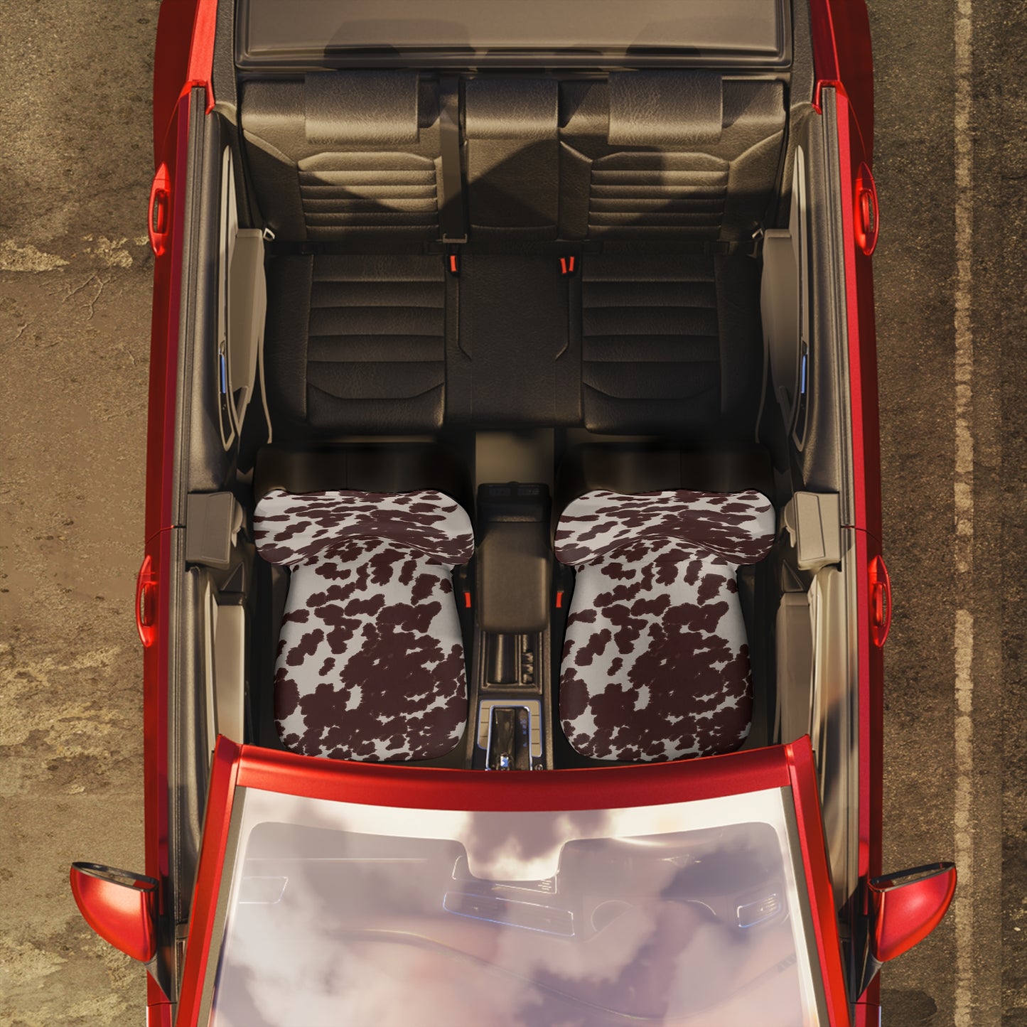 Cow Print Polyester Car Seat Covers for Trendy Car Interiors