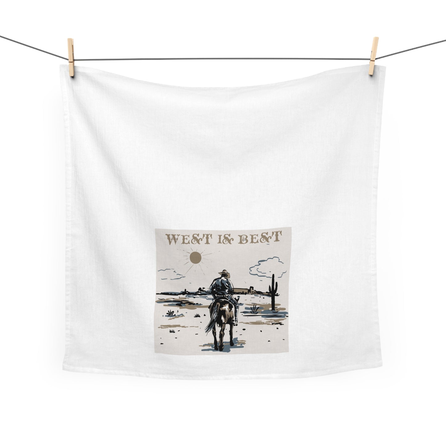 West is the Best - Rustic Western Tea Towel - "West is Best" Design