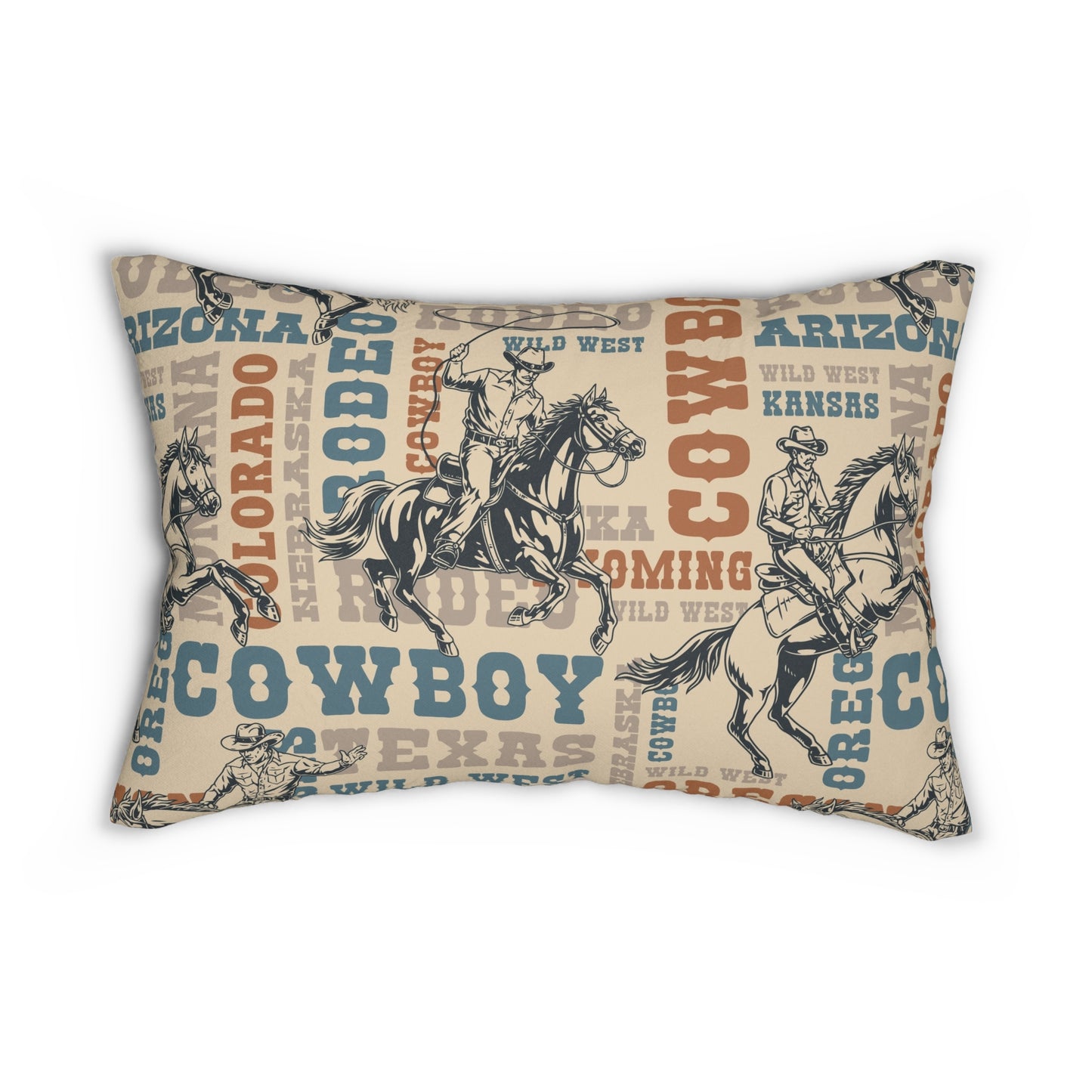 Western Rodeo Lumbar Pillow - Real Cowboy Design