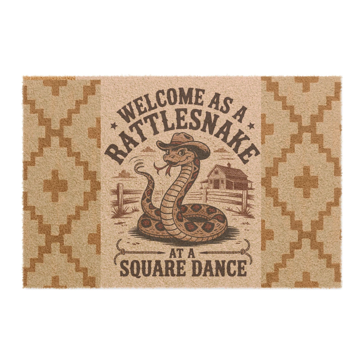 Rustic Rattlesnake Doormat, Welcome Mat for Cowboy Decor, Western Home Entryway, Funny Gift for Friends, Housewarming