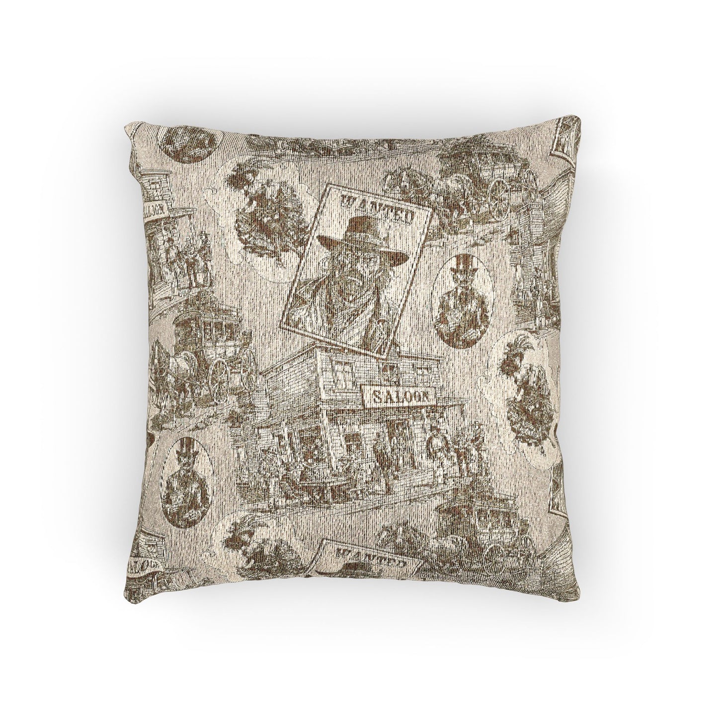 Old West Artistic Woven Pillow for Cozy Living Spaces, Housewarming Gift, Boho Decor, Eco-Friendly Cushion, Home Accent for All Seasons