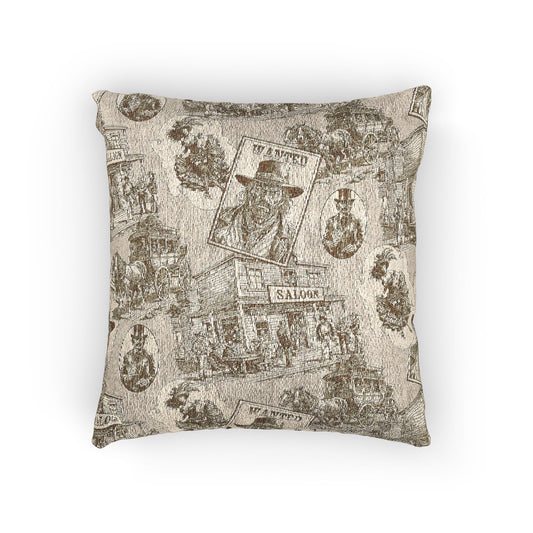 Old West Artistic Woven Pillow for Cozy Living Spaces, Housewarming Gift, Boho Decor, Eco-Friendly Cushion, Home Accent for All Seasons