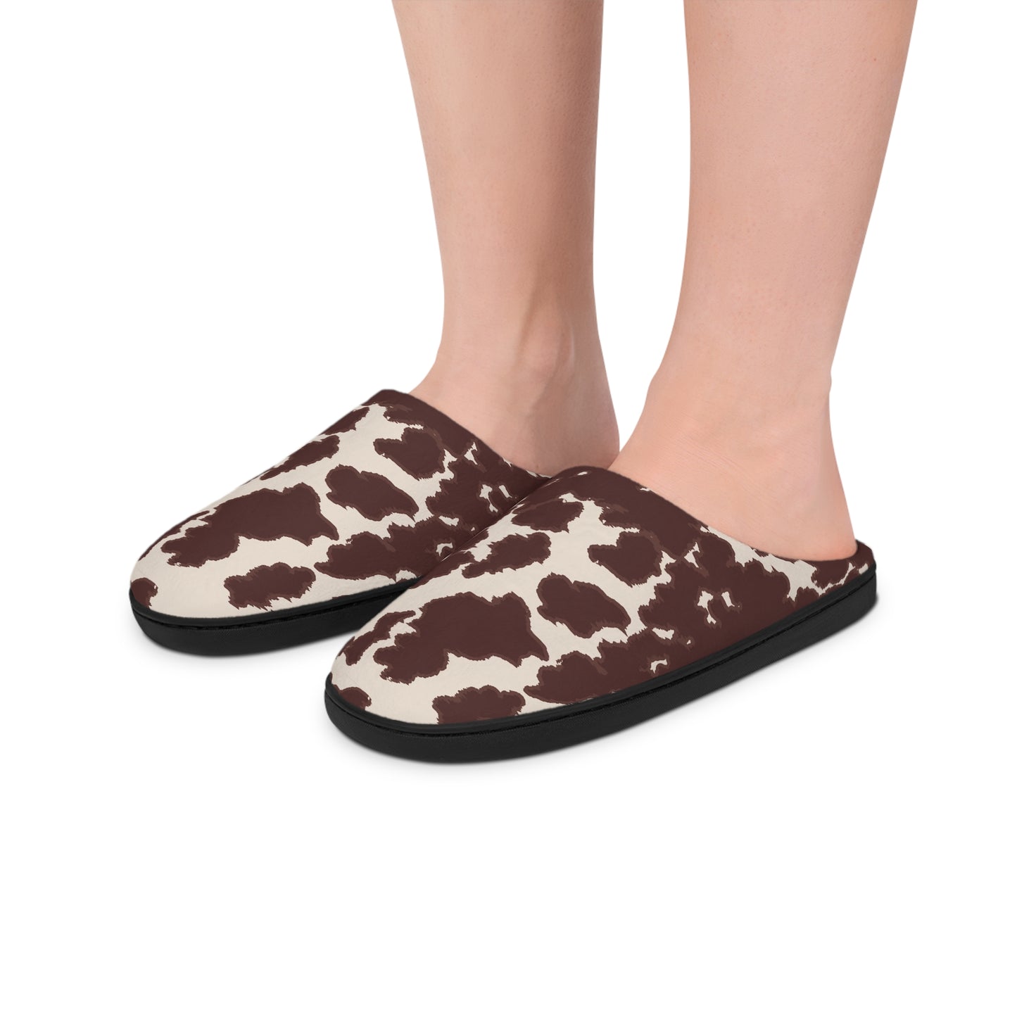 Chic Cow Print Indoor Slippers | Cozy Slipper Shoes, Home Footwear, Stylish Lounge Slippers, Perfect Gift for Her, Relaxation Essential