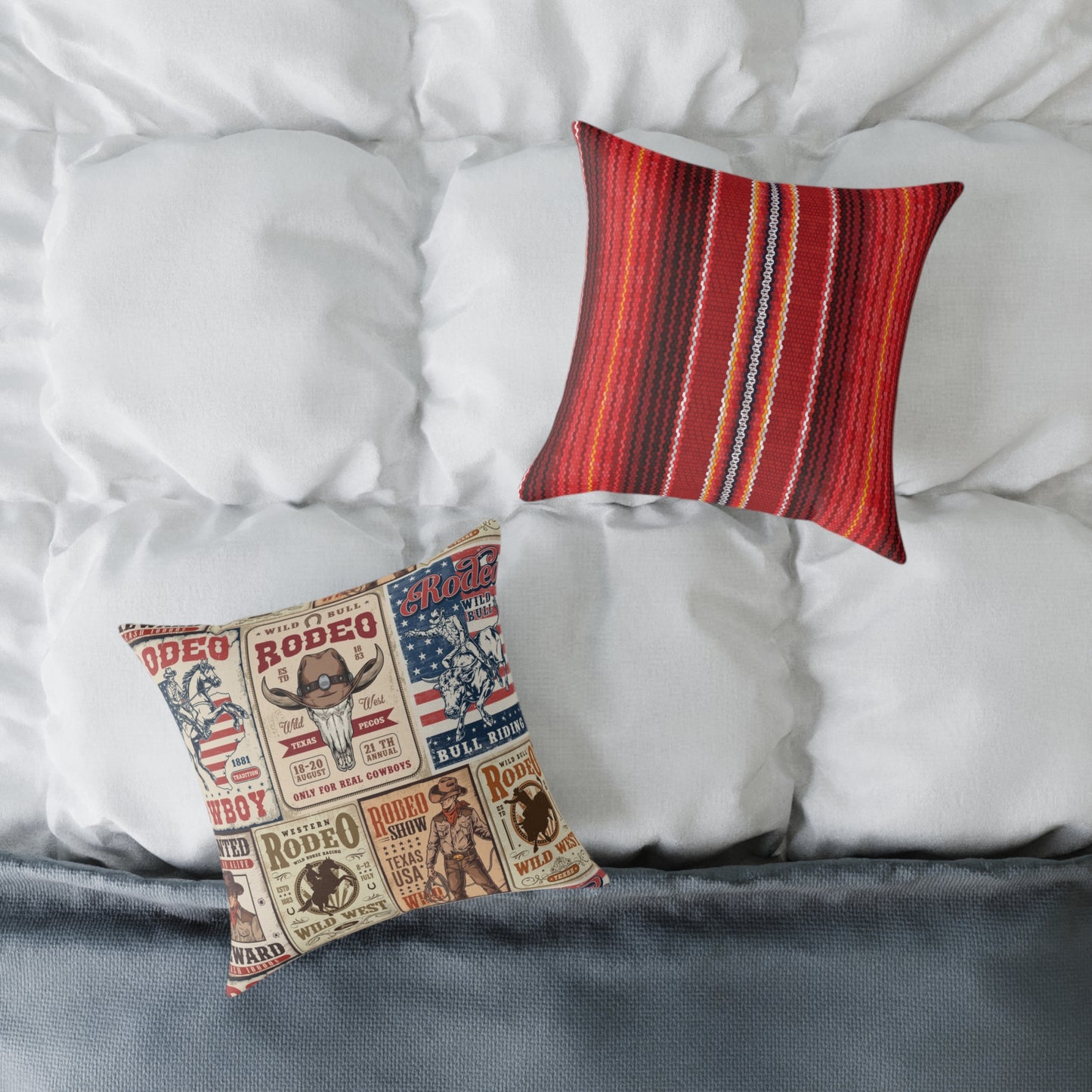 Rodeo-Inspired Square Poly Canvas Pillow
