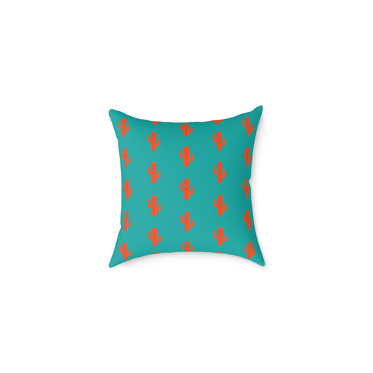 Bohemian Cactus Print Pillow - Colorful Square Poly Canvas Cushion for Cozy Decor