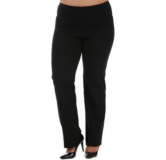 InstantFigure Curvy Plus Size Straight Wide Leg Pant 16803MC
