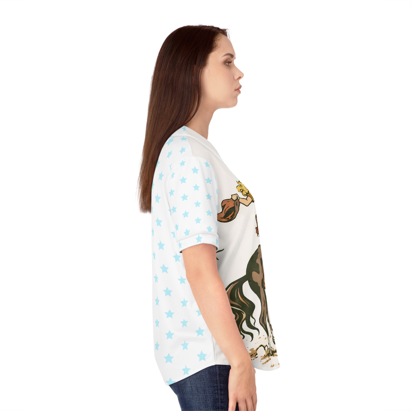 Cowgirl Rodeo Baseball Jersey — Vintage Western Horse Graphic Women’s Shirt