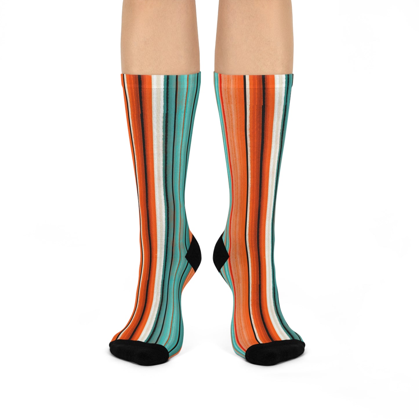 Arizona Serape Vibrant Striped Cushioned Crew Socks | Fun Gift, Cozy Wear, Colorful Stripes, Sock Lovers, Everyday Comfort, Stylish Accessories