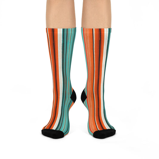 Arizona Serape Vibrant Striped Cushioned Crew Socks | Fun Gift, Cozy Wear, Colorful Stripes, Sock Lovers, Everyday Comfort, Stylish Accessories