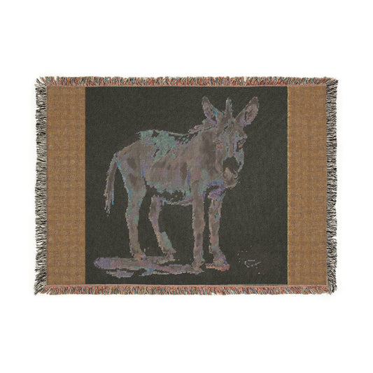 Charming Donkey Woven Blanket | Cozy Home Decor, Animal Lover Gift, Farmhouse Style, Couch Throw, Unique Accent
