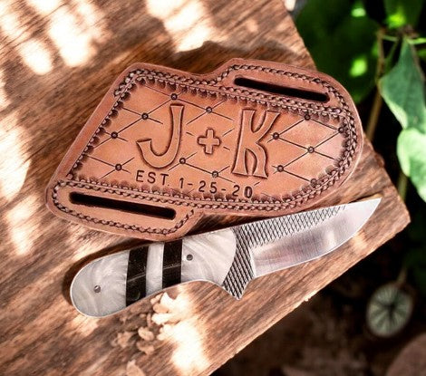 Handmade Working Cowboy Knife with Epoxy Resin Handle