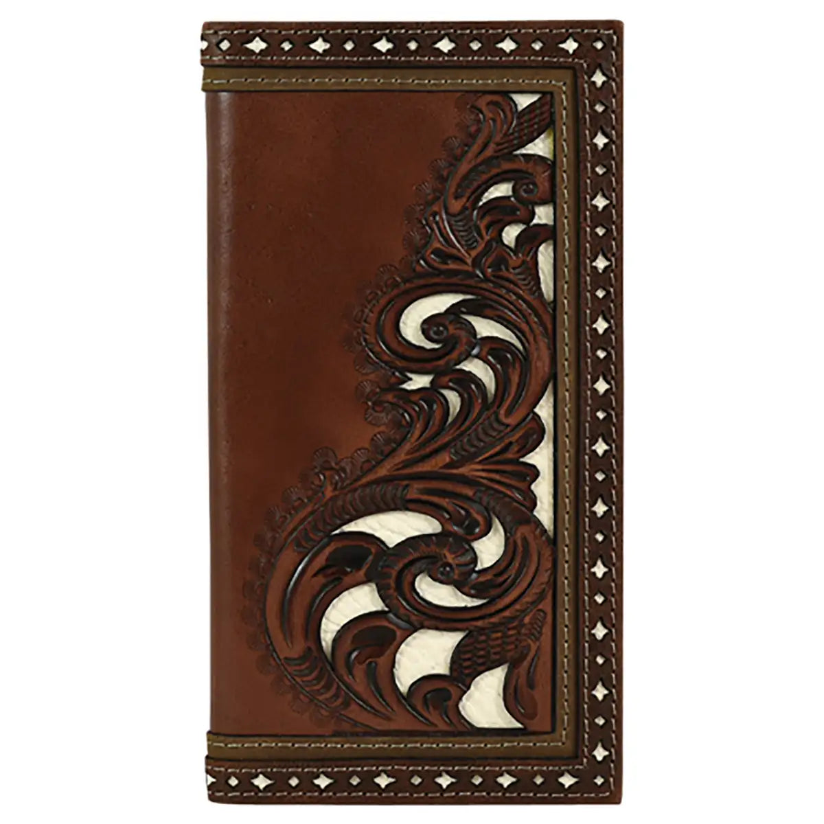 Justin Ivory Inlay (Brown) - Men's Rodeo Wallet
