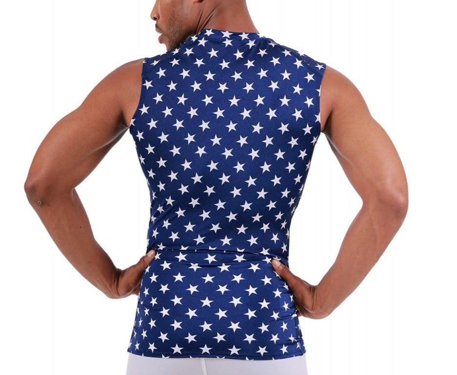 Insta Slim Stars Activewear Sleeveless High V-Neck Shirt 4VAT013