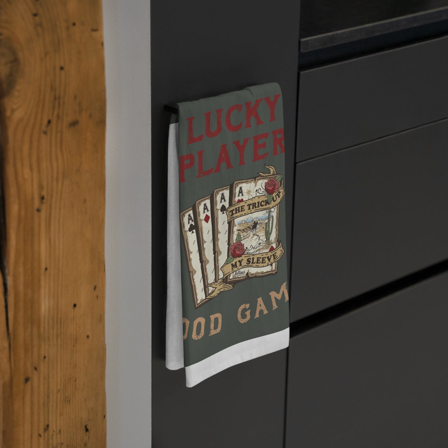 Lucky Player Vintage-Inspired Tea Towel for Gamers