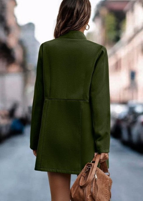 Women's Stand Collar Wool Blend Coat