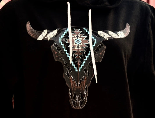 Aztec Bull Skull Hoodie