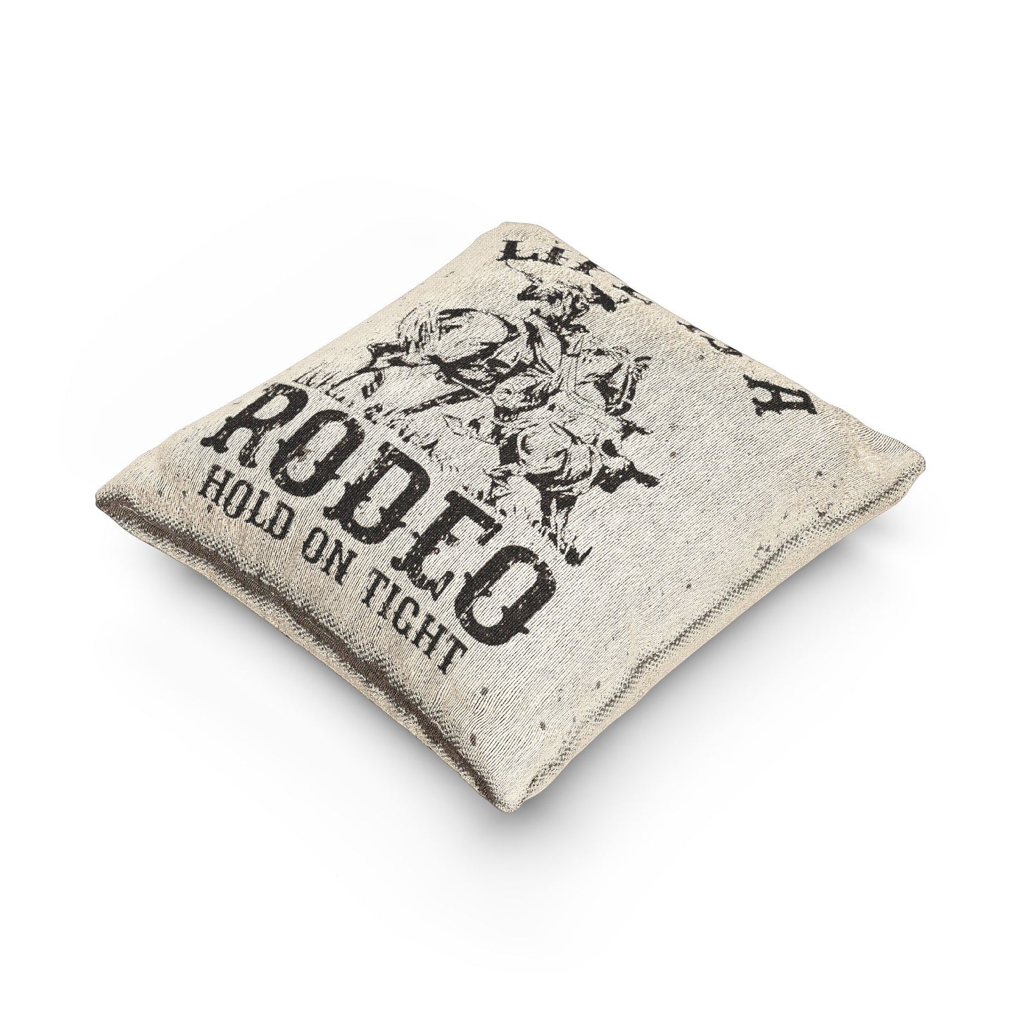 Life is a Rodeo Woven Pillow for Rodeo Lovers, Rustic Home Decor, Western Style Cushion, Perfect Gift for Cowgirls and Cowboys, Rodeo Themed Room Accent