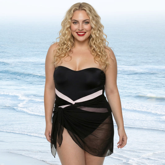 InstantFigure Short Sheer Mesh Cover-up Sarong 33630