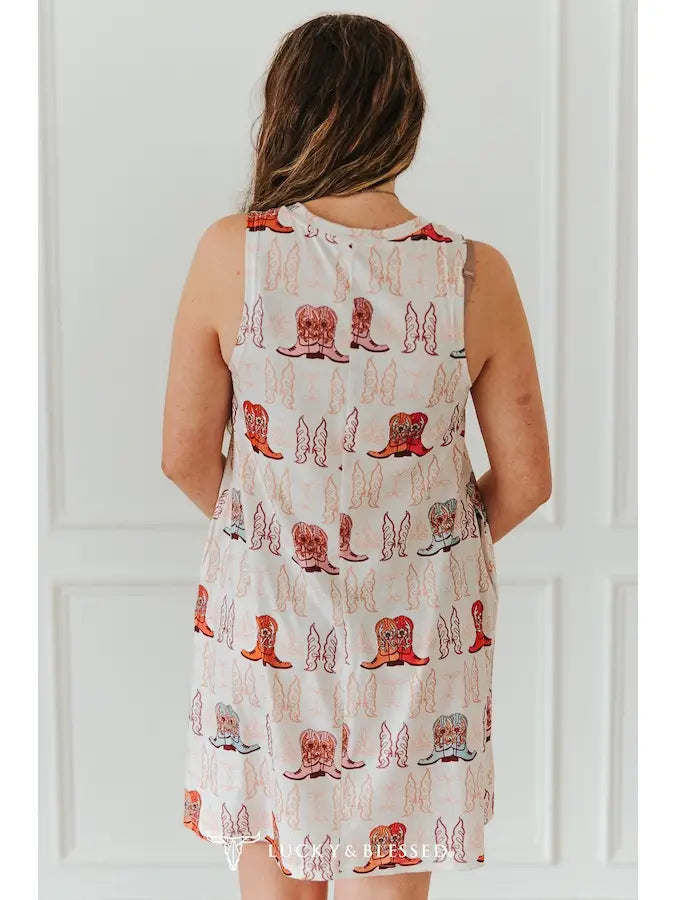 Cowgirl Boot Print Dress