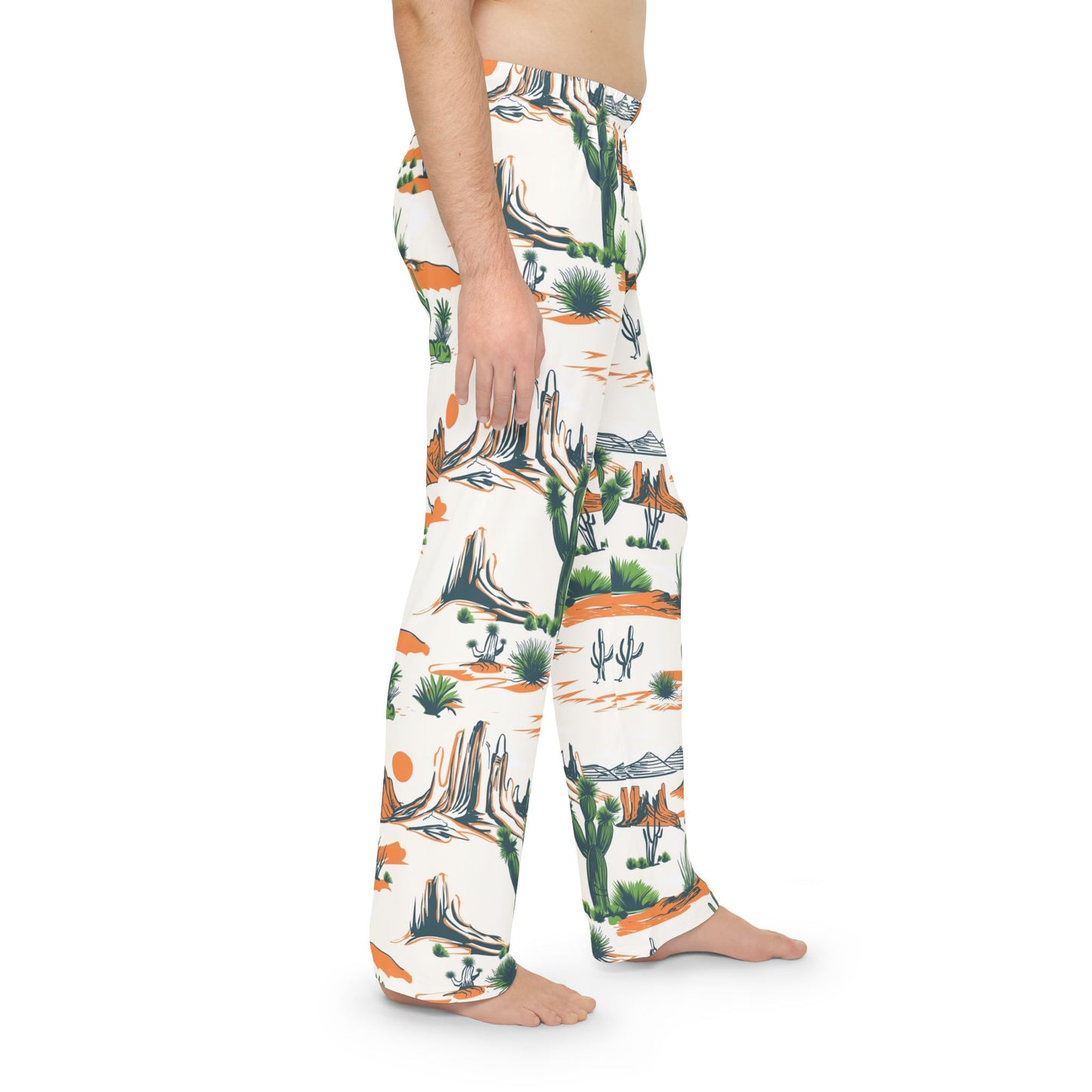 Desertscape Men’s Pajama Pants — Southwestern Cactus & Mesa Lounge Sleepwear