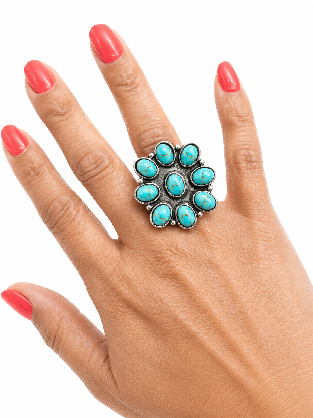 Gem Illusions Turquoise Blossom Ring