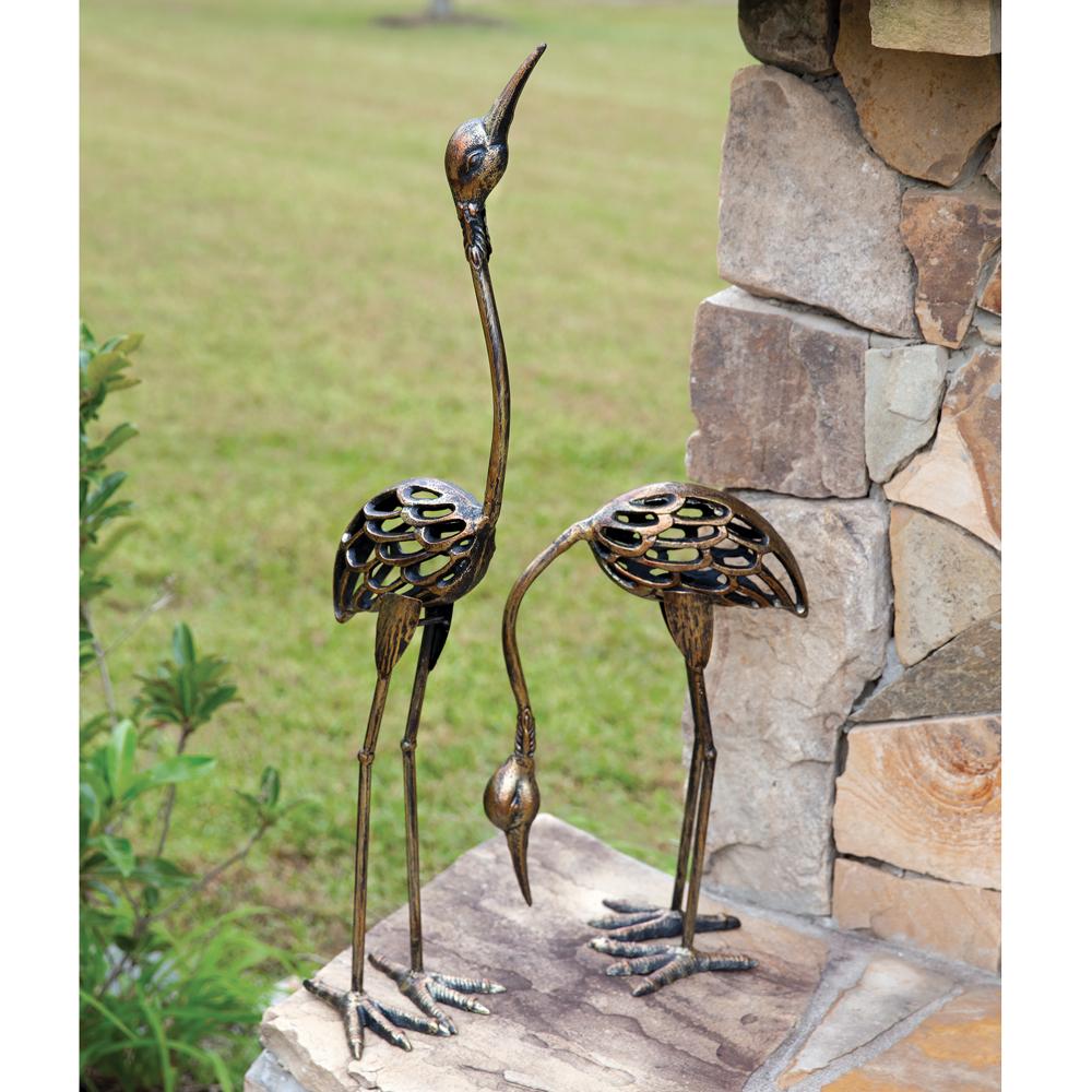 Set of Two Crane Statues
