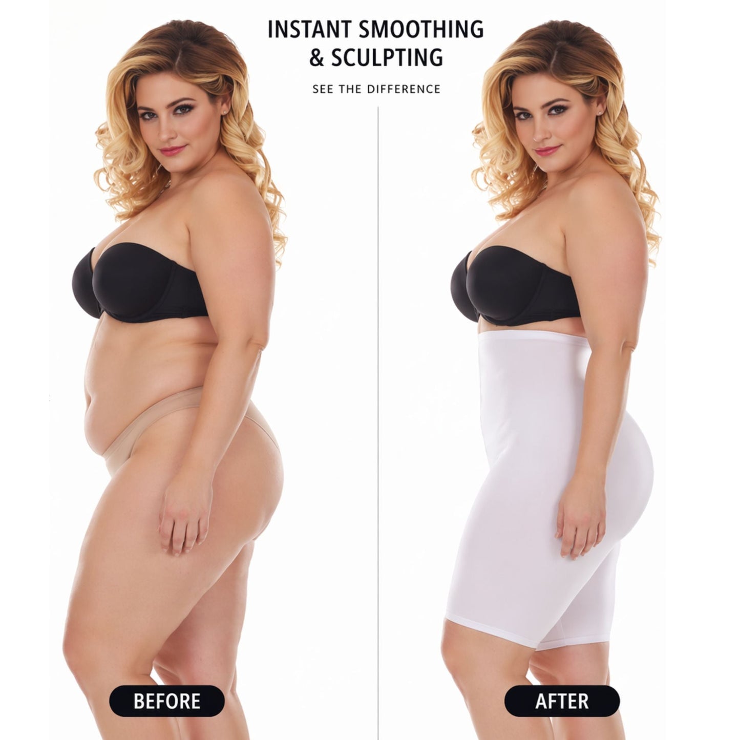 InstantFigure Hi-Waist Shorts Open Gusset Plus Size Shapewear WSH4211C