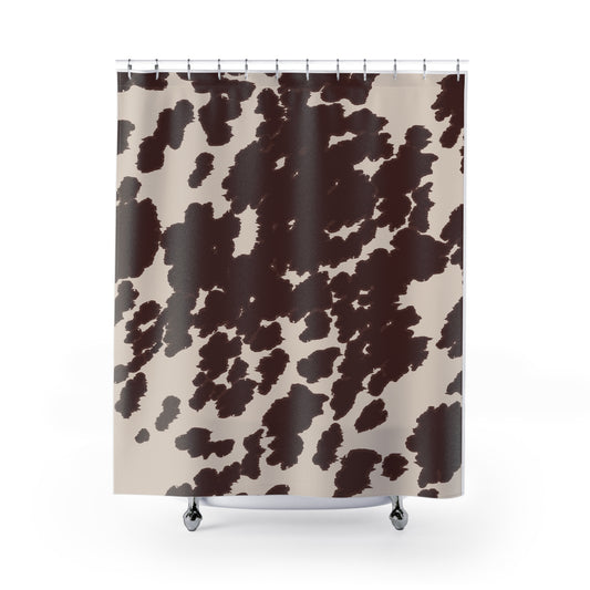 Chic Cow Print Shower Curtain, Farmhouse Decor, Bathroom Accessories, Rustic Home Style, Modern Cow Print Design, Gift for Animal Lovers