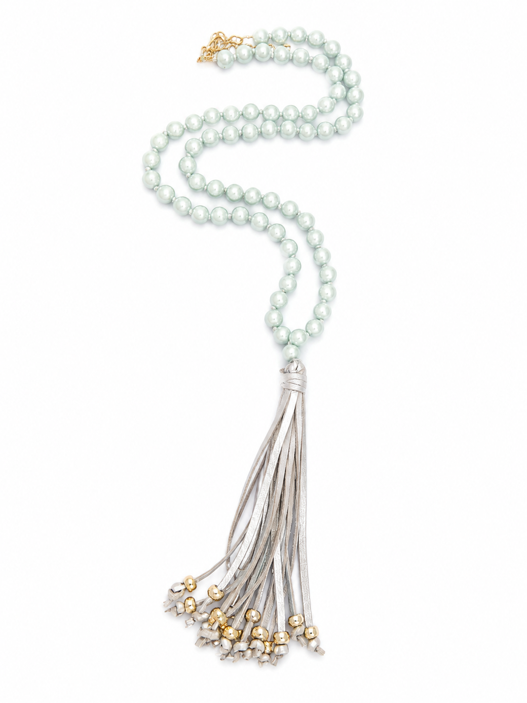 Gem Illusions Celestial Mint Pearl Tassel Necklace