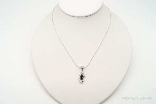Sapphire Cubic Zirconia Sterling Silver Necklace