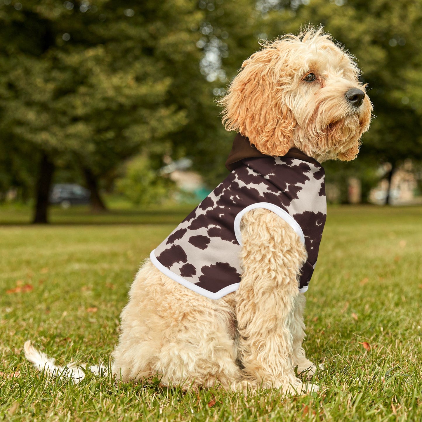 Cow Print Pet Hoodie, Cozy Dog Hoodie, Cute Pet Apparel, Stylish Dog Sweater, Dog Fashion for All Occasions