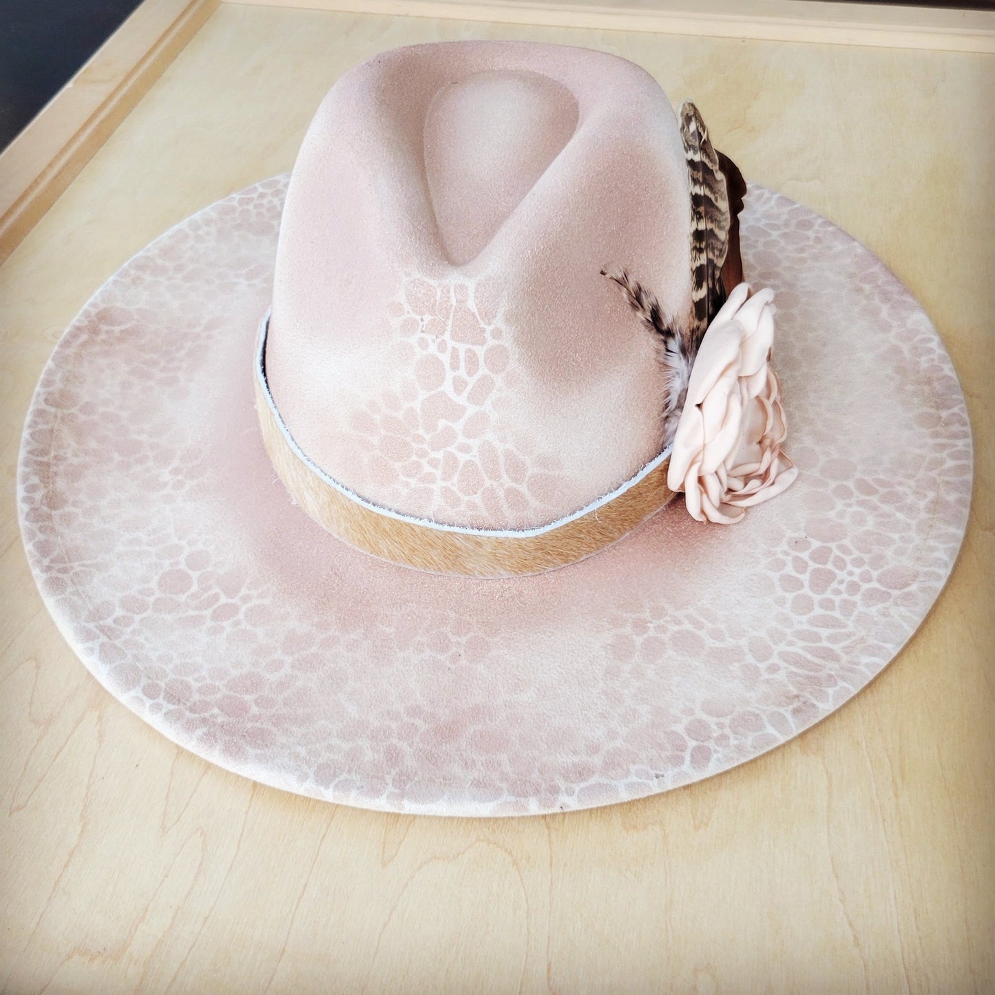 CUSTOM Hand-Painted Cowgirl Western Boho Hat A109
