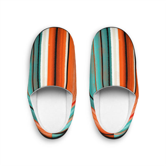 Stylish Women's Indoor Slippers - Cozy, Colorful, Striped Footwear for Relaxation, Home, Gifts, & Everyday Use